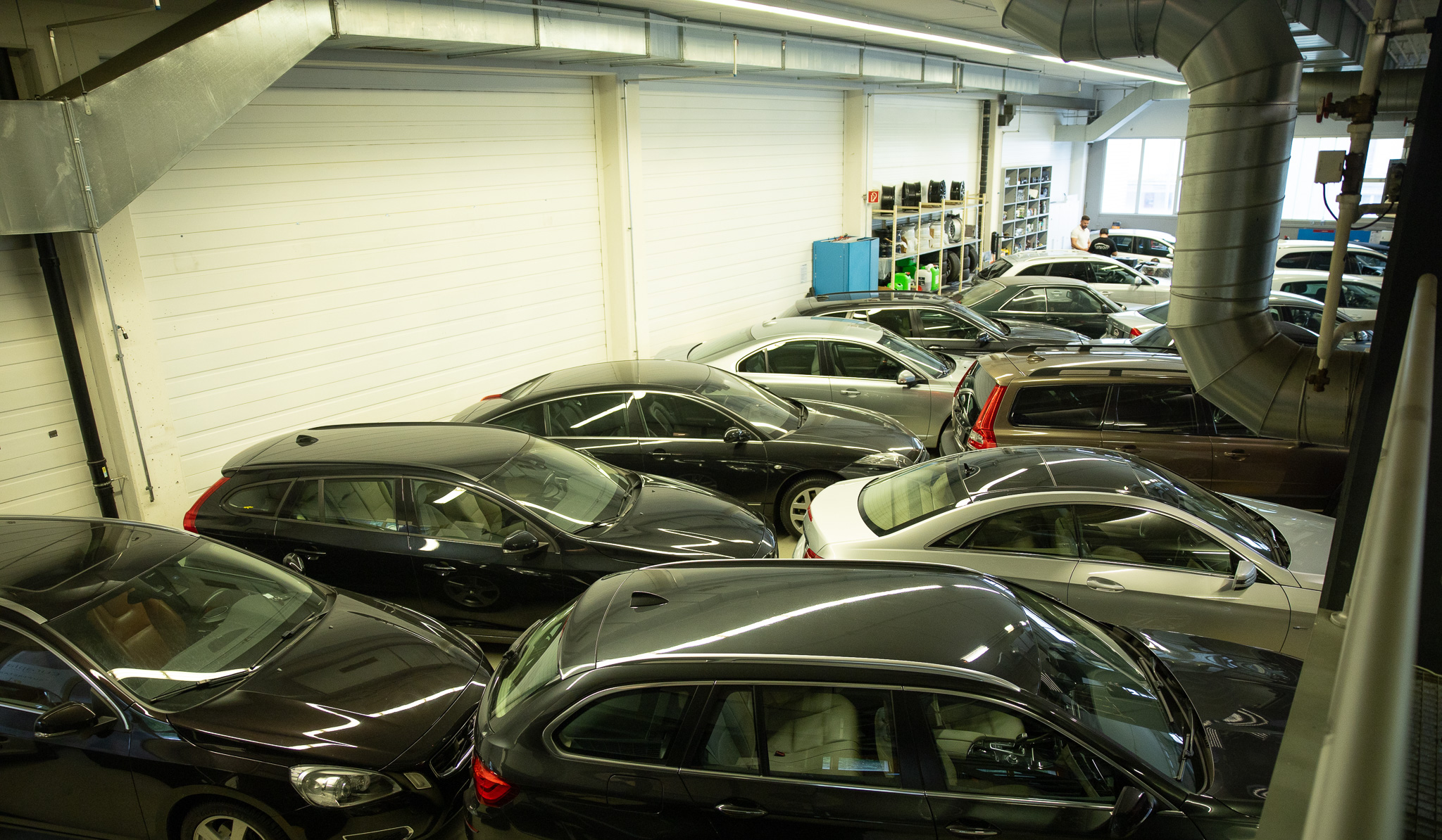 Überblick über die Halle von Auto Union in Flawil
